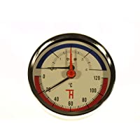 THERMIS Manómetro de temperatura 0-4 bar 0-120 °C Conexión trasera G1-2 Termomanómetro Medidor de presión de temperatura…